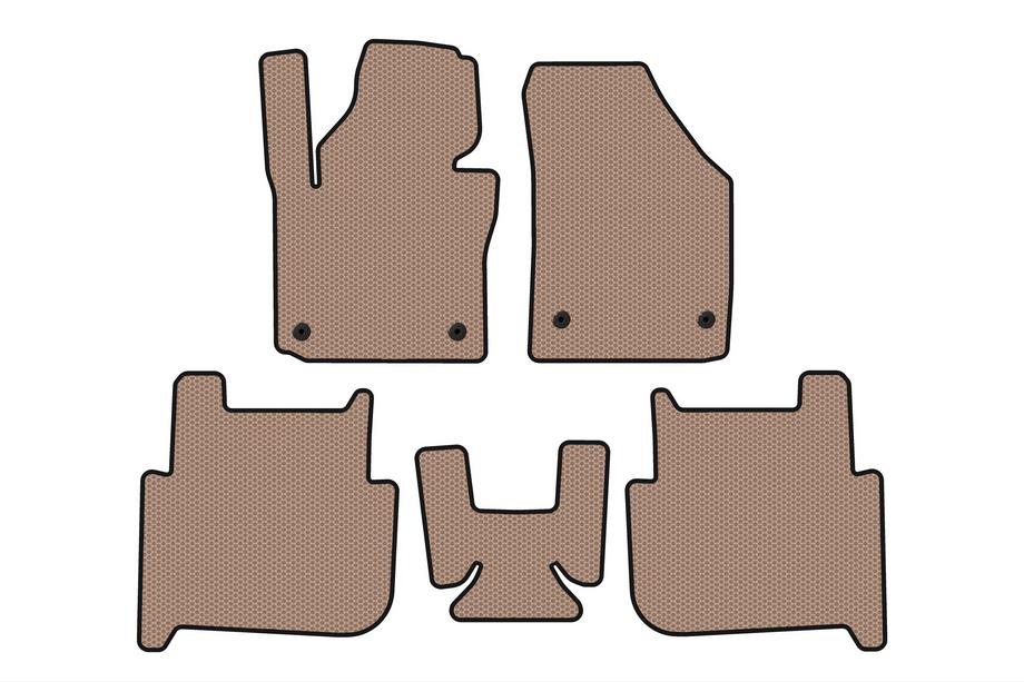 Volkswagen Touran 2003-2010 Dywaniki gumowe Carsuit (2 rzędy, 2006-2010, 7-osobowy, beżowe) Image