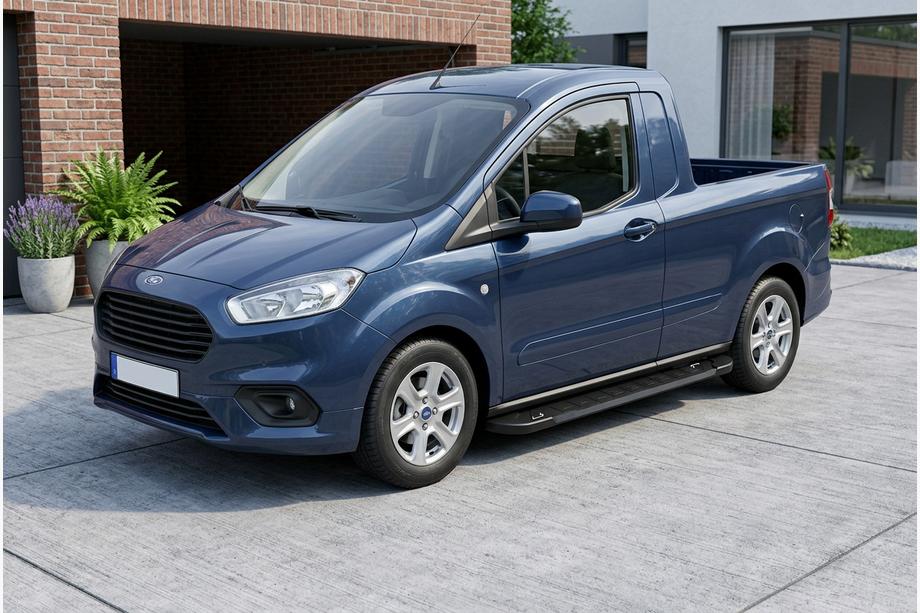Ford Courier 2014-2023 Progi Boczne RedLine Black (2 szt., Aluminium) Image