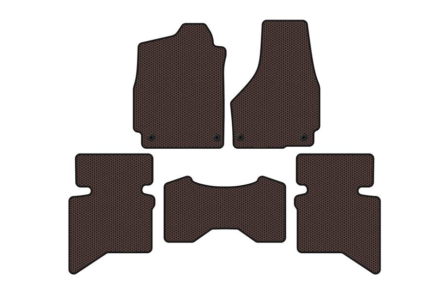 Dodge RAM (DS/DJ/D2) 2009–2024 Dywaniki gumowe Carsuit (2009+, 5-osobowy/Podwójna kabina, brązowy) Image