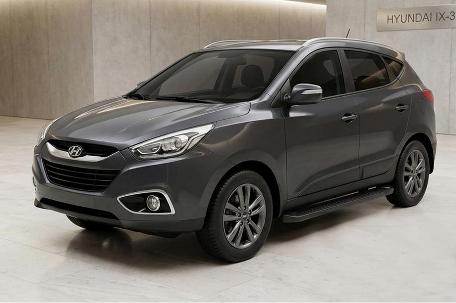 Hyundai IX-35 2010-2015 Progi Boczné Allmond Black (2 szt., Aluminium) Image