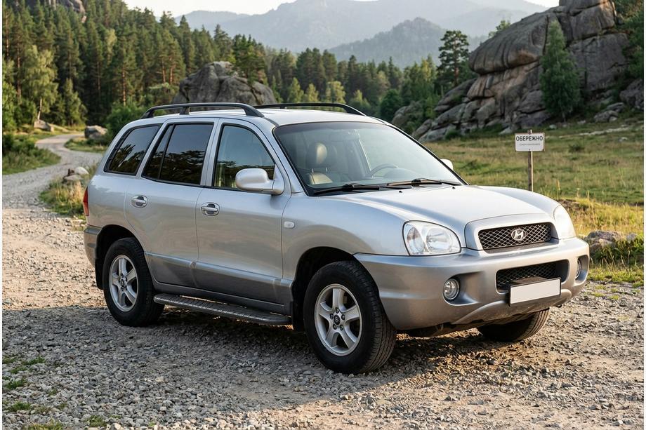 Hyundai Santa Fe 1 2000-2006 Progi Boczné Bosphorus Black (2 szt., Aluminium) Image