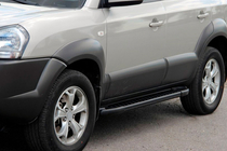 Hyundai Tucson JM 2004- Progi Boczné Allmond Black (2 szt., Aluminium) zdjęcia 1