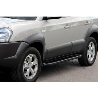 Progi Boczné Allmond Black (2 szt., Aluminium) Hyundai Tucson JM 2004- zdjęcia 1