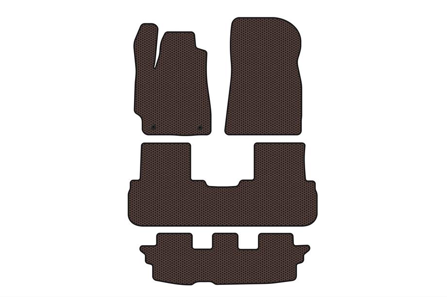 Toyota Highlander 2008-2013 Gumowe dywaniki Carsuit (2 rzędy, brązowe) Image