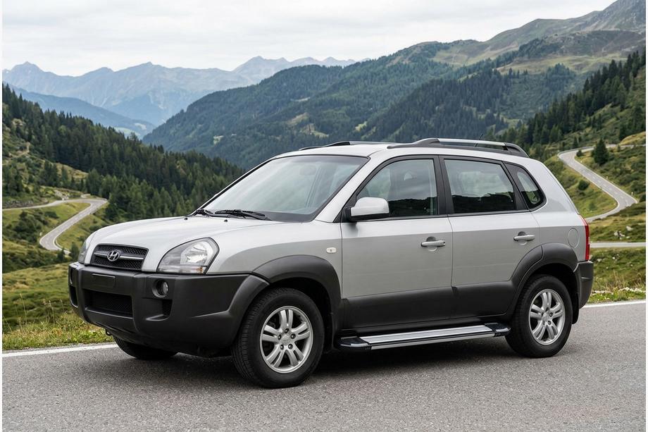 Hyundai Tucson JM 2004- Progi Boczné Rainbow (2 szt., Aluminium) Image