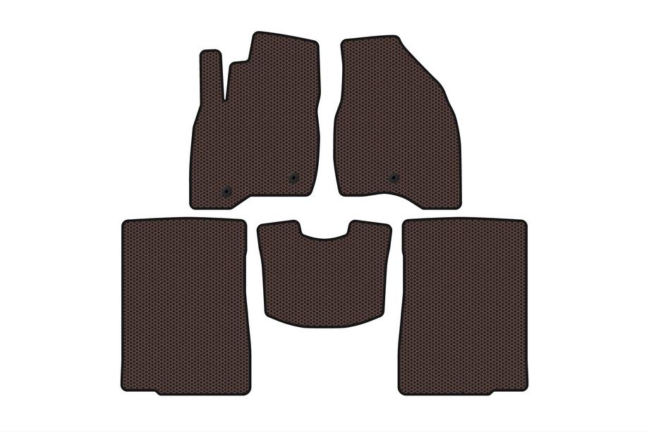 Ford Explorer 2011-2019 Dywaniki gumowe Carsuit (2015-2017, 2 rzędy, 7-osobowy, brązowy) Image