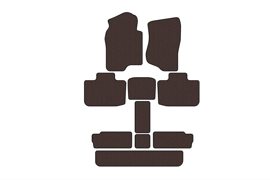 Cadillac Escalade 2007-2014 Gumowe dywaniki Carsuit (3 rzędy, brązowe) Image