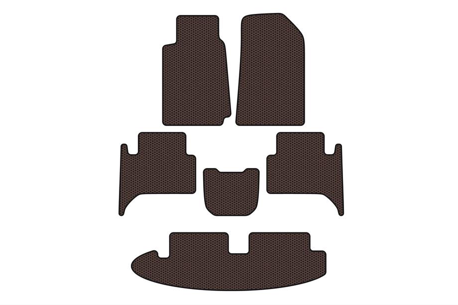 Chevrolet Trailblazer 2012-2019 Gumowe dywaniki Carsuit (3 rzędy, brązowe) Image