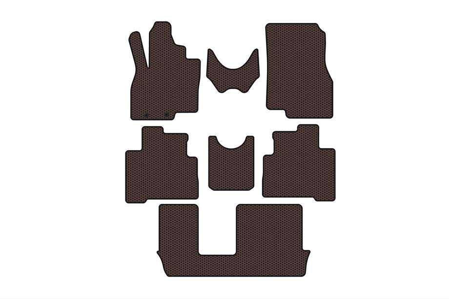 Mitsubishi Grandis 2003-2011 Gumowe dywaniki Carsuit (3 rzędy, brązowe) Image