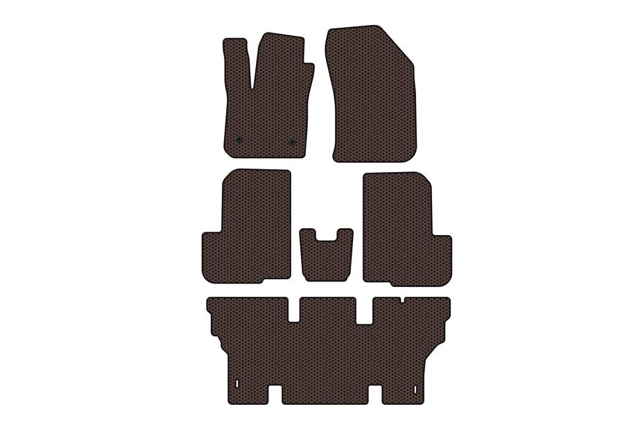 Dacia Lodgy 2012-2022 Gumowe dywaniki Carsuit (3 rzędy, 7-osobowy, brązowy) Image