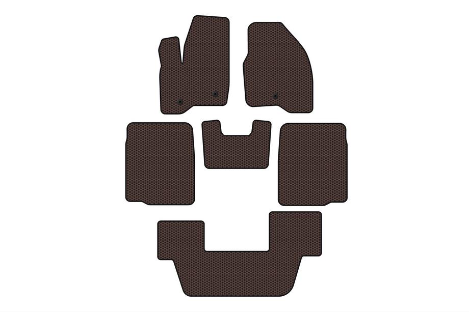 Ford Explorer 2011-2019 Dywaniki gumowe Carsuit (3 rzędy, 2011-2015, brązowe) Image
