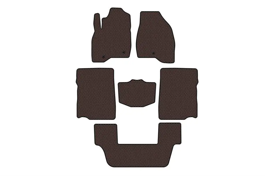 Ford Explorer 2011-2019 Dywaniki gumowe Carsuit (2017-2019, 3 rząd, 7-osobowy, brązowe) Image
