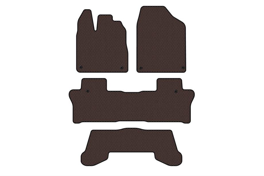 Honda Pilot 2015-2022 Gumowe dywaniki Carsuit (3 rzędy, brązowe) Image