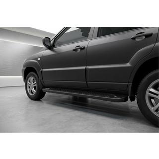 Progi Boczné Allmond Black (2 szt., Aluminium) Kia Sportage 2004-2010 zdjęcia 1