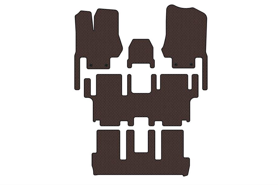 Nissan Quest 2011-2017 Gumowe dywaniki Carsuit (3 rzędy, 7-osobowy, brązowy) Image