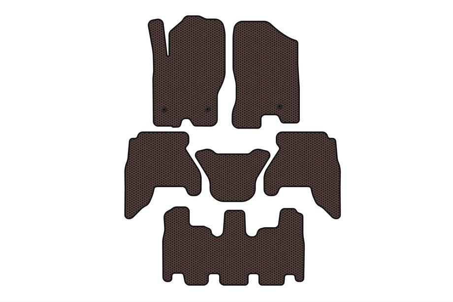 Nissan Pathfinder R51 2005-2014 Dywaniki gumowe Carsuit V1 (3 rzędy, brązowe, 2010-2014) Zdjęcia 1