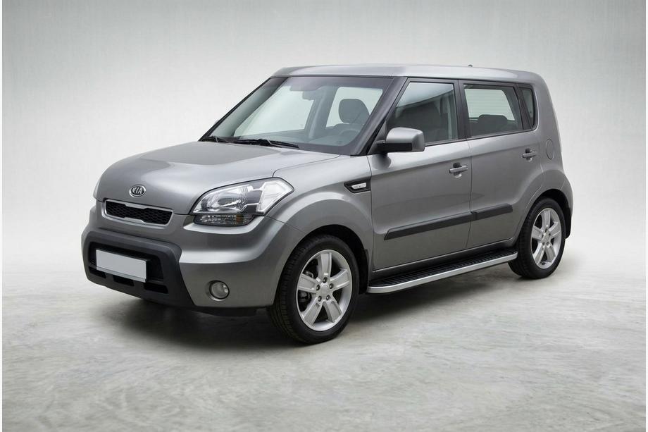 Kia Soul I 2008-2013 Progi Boczne Tayga Grey (2 szt., Aluminium) Image