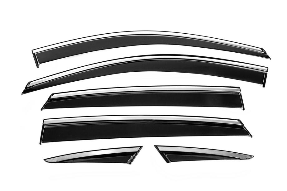 MG ZS 2017-2024 Deflektory szyb z chromowaną listwą Niken Luxury (6 szt.) Image