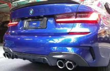 BMW 3 Series G20/G21 2018- Dyfuzor tylnego zderzaka (do M-Sport 2018-2022, pod prostokątne końcówki wydechu, ABS) zdjęcia 1