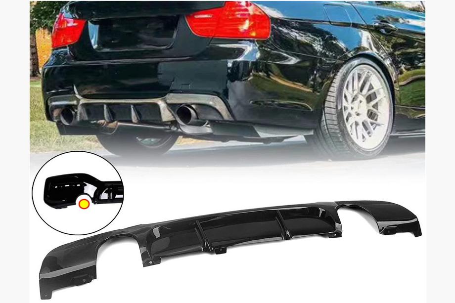 BMW 3 Series E90/E91 2005-2011 Dyfuzor tylnego zderzaka pod jednostronny podwójny wydech (do M-Sport, ABS) Image