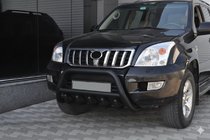 Toyota Land Cruiser Prado 120 2002-2009 Niski orurowanie przednie WT003 Czarny (Stal nierdzewna) zdjęcia 1