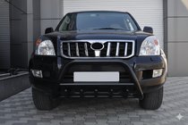 Toyota Land Cruiser Prado 120 2002-2009 Niski orurowanie przednie WT003 Czarny (Stal nierdzewna) zdjęcia 4