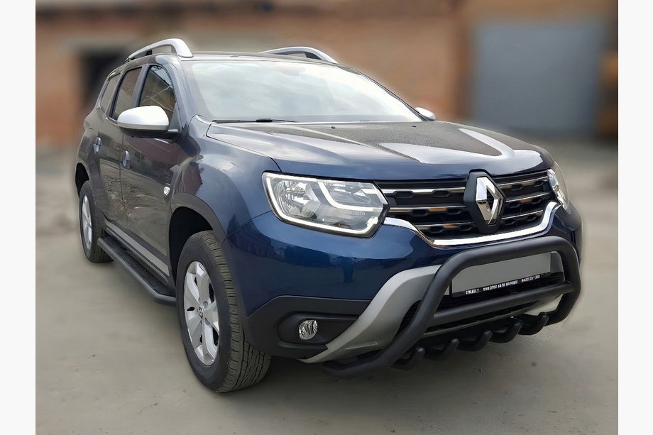Renault Duster 2018-2024 Pałąk przedni bez napisu WT003 Czarny (nierdzewny) Image