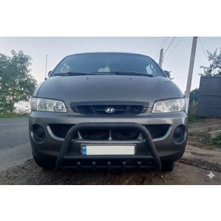 Przedni Pałąk WT003 Czarny Stal Nierdzewna Hyundai H200, H1, Starex 1998-2007 zdjęcia 1