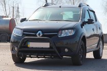 Renault Sandero 2013-2022 Przedni Pałąk WT003 Czarny Stal Nierdzewna zdjęcia 1