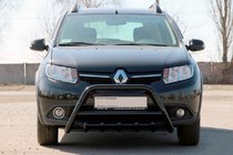 Renault Sandero 2013-2022 Przedni Pałąk WT003 Czarny Stal Nierdzewna zdjęcia 2