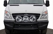 Mercedes Sprinter W906 2006–2018 Wysoki orurowanie przednie WT018 Czarny (nierdzewna stal) zdjęcia 1