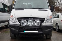 Mercedes Sprinter W906 2006–2018 Wysoki orurowanie przednie WT018 Czarny (nierdzewna stal) zdjęcia 2