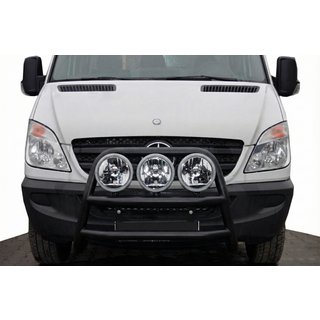 Wysoki orurowanie przednie WT018 Czarny (nierdzewna stal) Mercedes Sprinter W906 2006–2018 zdjęcia 1