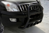 Toyota Land Cruiser Prado 120 2002-2009 Wysoki orurowanie przednie Black (stal nierdzewna) zdjęcia 1