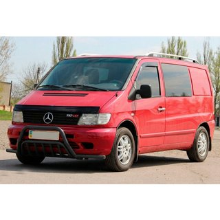 Pałąk przedni z rurkami bocznymi WT002 Plus Czarny (nierdzewny) Mercedes Vito W638 1996-2003 zdjęcia 3