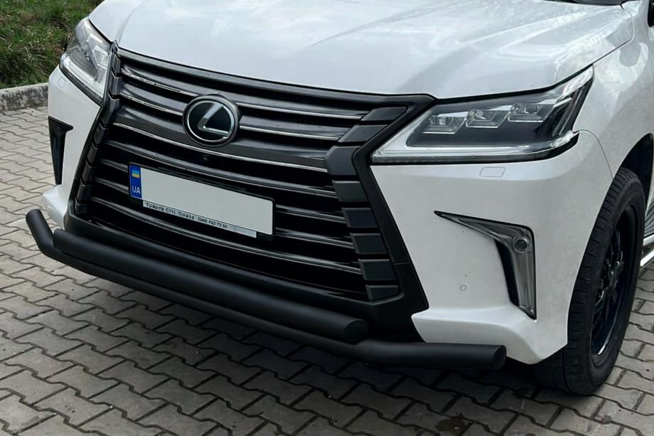 Lexus LX570/450d 2008-2022 Osłona Przednia ST014 Black (2015+, Stal Nierdzewna) Image