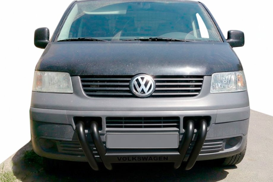 Volkswagen T5 Transporter 2003-2010 Orurowanie Przednie ST006-04 Kratka Black (Stal Nierdzewna) Image