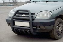 Chevrolet Niva 1998-2020 Pałąk Przedni QT007 Czarny (Stal Nierdzewna) zdjęcia 4