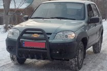 Chevrolet Niva 1998-2020 Pałąk Przedni QT007 Czarny (Stal Nierdzewna) zdjęcia 1