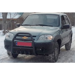 Pałąk Przedni QT007 Czarny (Stal Nierdzewna) Chevrolet Niva 1998-2020 zdjęcia 1