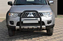 Mitsubishi Pajero Sport 2008-2015 Osłona Przednia QT007 Czarna (Stal Nierdzewna) zdjęcia 3
