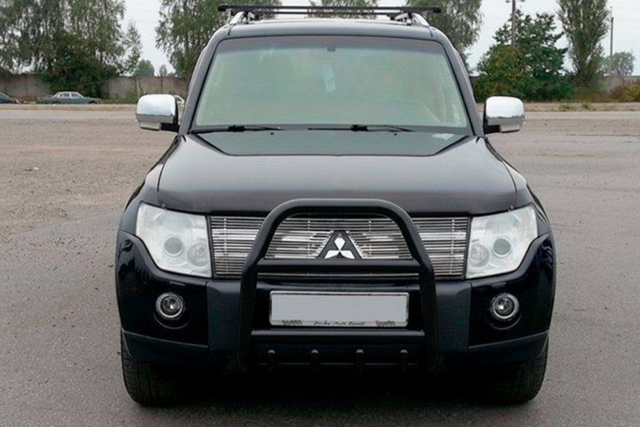 Mitsubishi Pajero Wagon III 1999-2006 Pałąk Przedni QT007 Czarny (Stal Nierdzewna) Zdjęcia 3