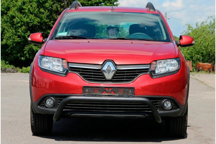 Renault Sandero 2013-2022 Przedni Pałąk WT007 Czarny (Stal Nierdzewna) Image