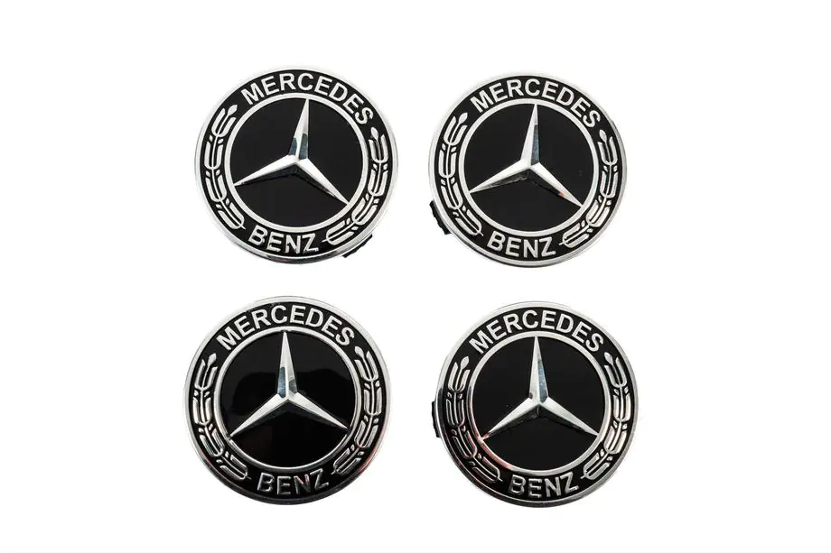 Mercedes-Benz Dekielki na felgi 71/75 mm bez pierścienia (zestaw 4 szt, czarne V5) Image