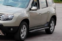 Renault Duster 2008–2017 Rury boczne z wstawkami Black (2 szt., stal nierdzewna) zdjęcia 2