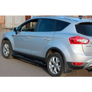 Progi Boczne Proste Black (2 szt., Stal Nierdzewna) Ford Kuga 2008-2013 zdjęcia 3