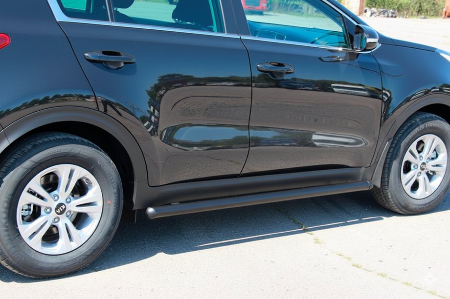 Kia Sportage 2015-2021 Rury Boczne BB001 Czarny (2 szt., Stal Nierdzewna) Image