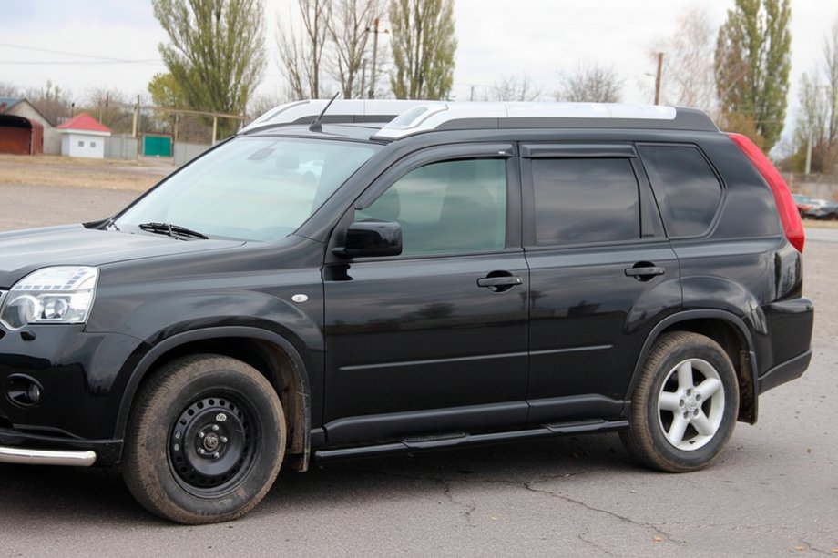 Nissan X-trail T31 2007-2014 Rury Boczne BB002 Czarny (2 szt., Stal Nierdzewna) Zdjęcia 3