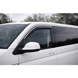 Deflektory szyb z chromowaną listwą (2 szt, Niken) Volkswagen T6 2015-2024 zdjęcia 4
