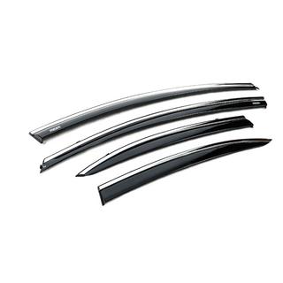 Deflektory szyb z listwą chromowaną (4 szt, Niken) Honda Civic Sedan VIII 2006-2011 zdjęcia 3